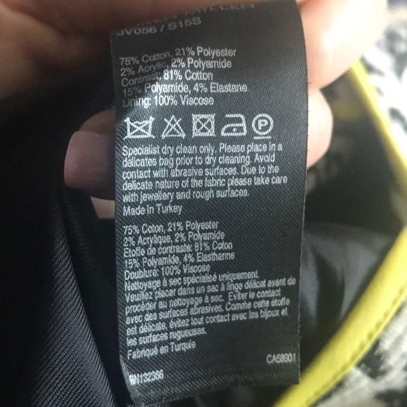 NWT Karen Millen Black/white/yellow flower blazer - Picture 7 of 8